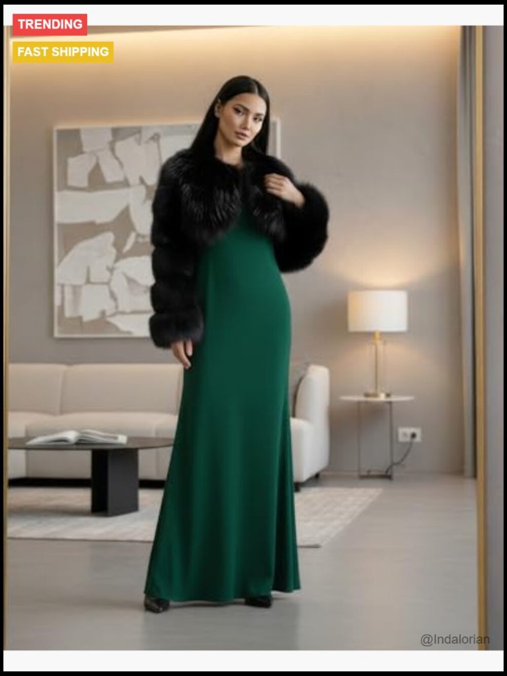 Women's Cropped Faux Fox Fur Bolero Jacket, Evening Party Shrug, Winter - Picture 5 of 7